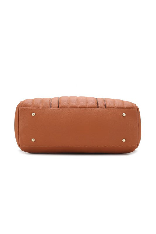 Women's Casual Quilted Vegan Leather Duffle Bag