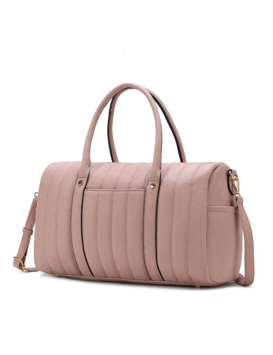 Women's Casual Quilted Vegan Leather Duffle Bag
