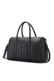 Women's Casual Quilted Vegan Leather Duffle Bag