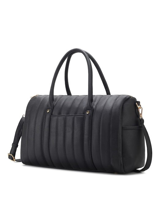 Women's Casual Quilted Vegan Leather Duffle Bag