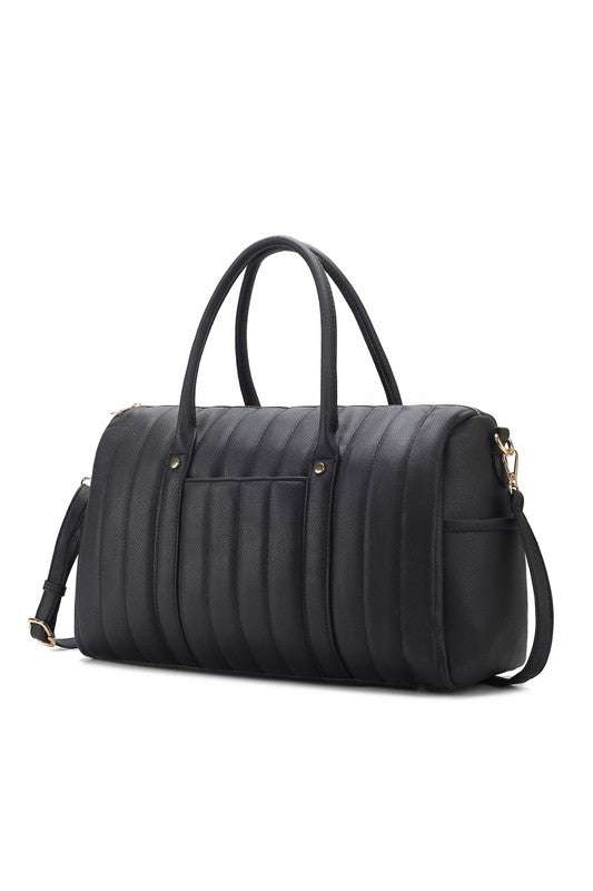 Women's Casual Quilted Vegan Leather Duffle Bag