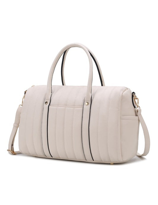 Women's Casual Quilted Vegan Leather Duffle Bag