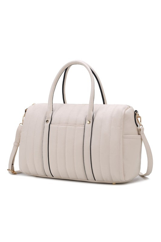 Women's Casual Quilted Vegan Leather Duffle Bag