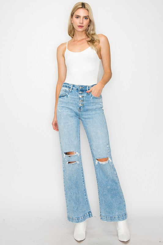 Women's Ultra High Waisted Wide Leg Denim Jeans