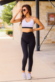 Crossover  Black Pocket Full Length Leggings R4