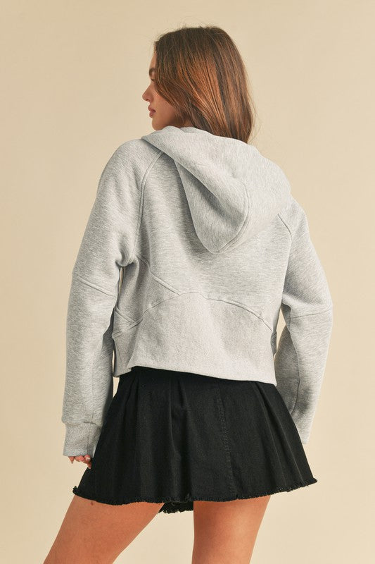 Women's Oversized Half-Zip Fleece Hoodie