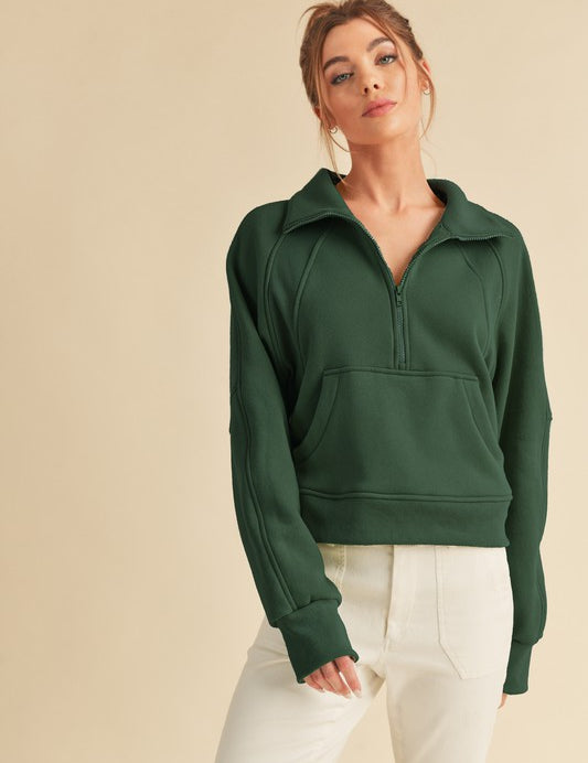 Dove Funnel Neck Half Zip