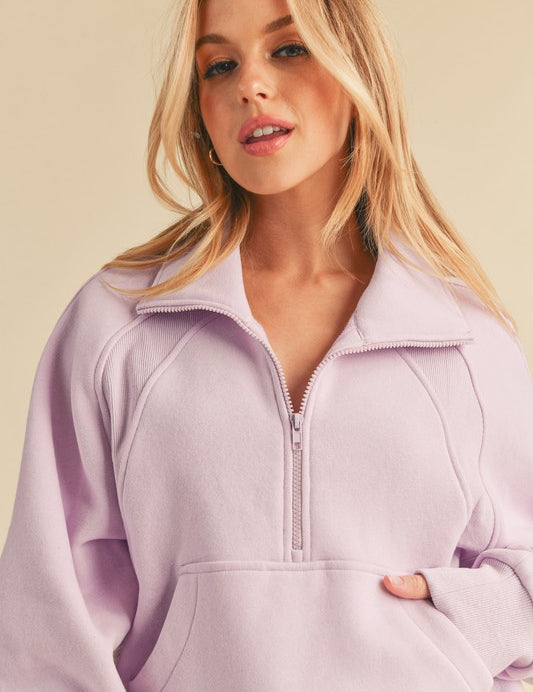 Dove Funnel Neck Half Zip