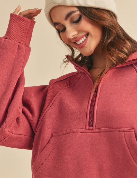 Dove Funnel Neck Half Zip