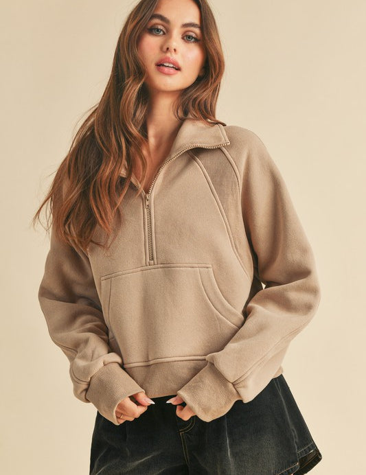 Dove Funnel Neck Half Zip