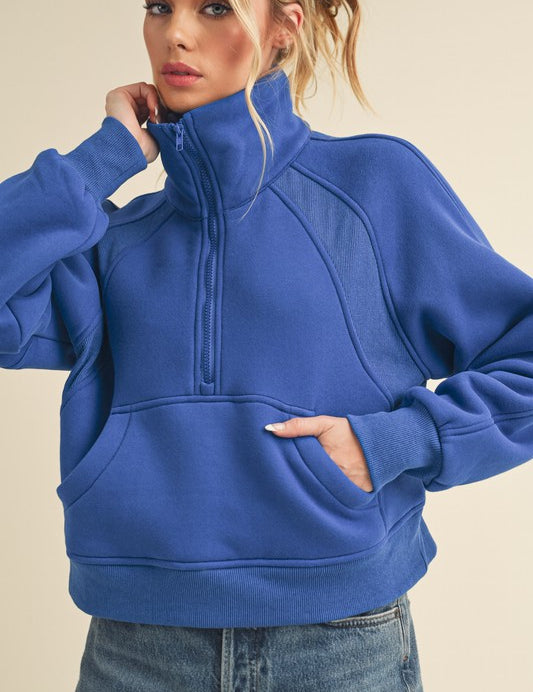 Dove Funnel Neck Half Zip