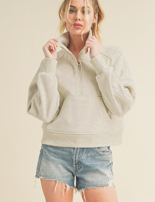 Dove Funnel Neck Half Zip