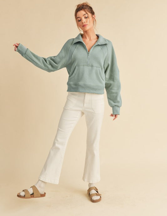 Dove Funnel Neck Half Zip