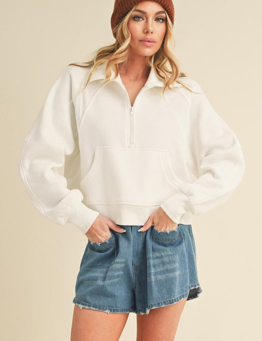 Dove Funnel Neck Half Zip