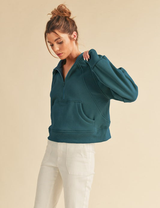 Dove Funnel Neck Half Zip