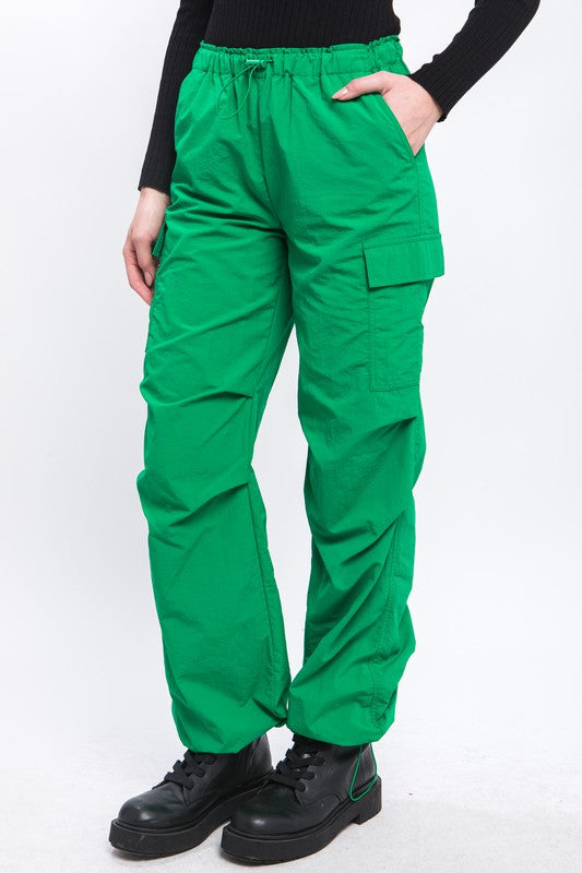 Women's Loose Fit Cargo Pants with Adjustable Waist