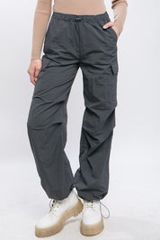 Women's Loose Fit Cargo Pants with Adjustable Waist