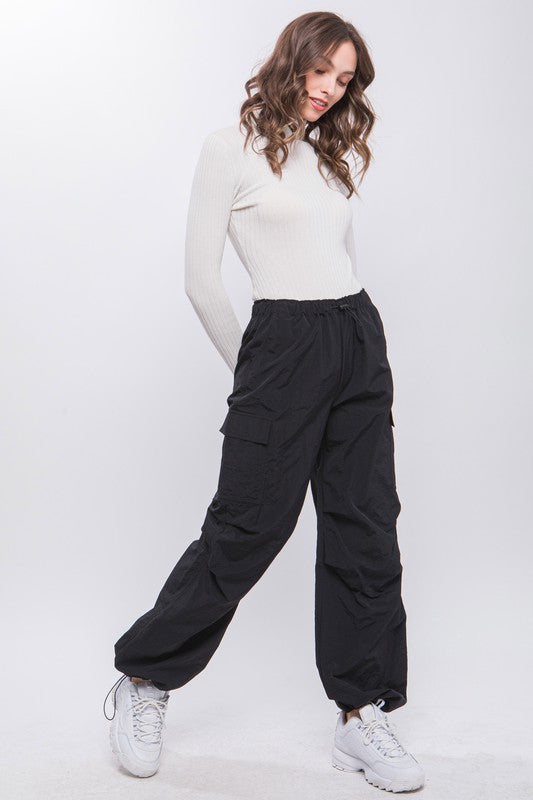 Women's Loose Fit Cargo Pants with Adjustable Waist