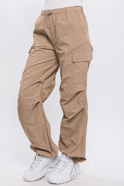 Women's Loose Fit Cargo Pants with Adjustable Waist