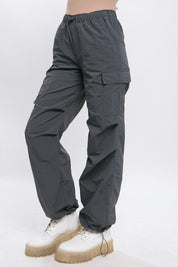 Women's Loose Fit Cargo Pants with Adjustable Waist