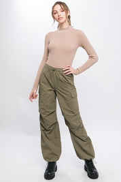 Women's Loose Fit Cargo Pants with Adjustable Waist