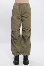 Women's Loose Fit Cargo Pants with Adjustable Waist