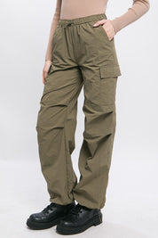 Women's Loose Fit Cargo Pants with Adjustable Waist