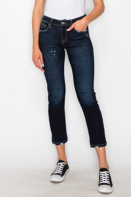 Women's High Rise Skinny Straight Jeans