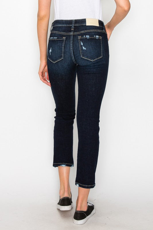 Plus Size High Rise Dark Stone Wash Skinny Jeans