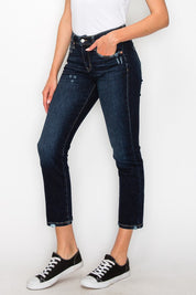 Plus Size High Rise Dark Stone Wash Skinny Jeans