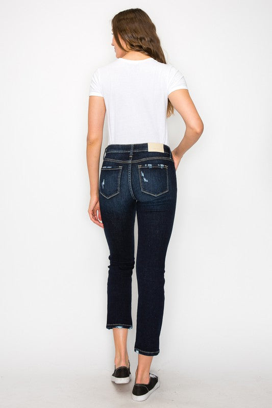 Plus Size High Rise Dark Stone Wash Skinny Jeans