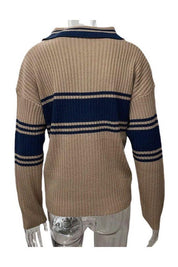 Ribbed polo sweater