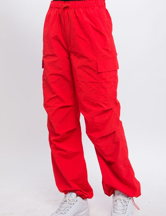 Loose Fit Parachute Cargo Pants