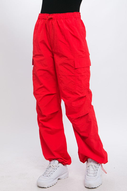 Women's Loose Fit Cargo Pants with Adjustable Waist