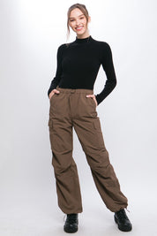 Women's Loose Fit Cargo Pants with Adjustable Waist