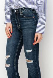 Women's High Rise Distressed Bootcut Jeans