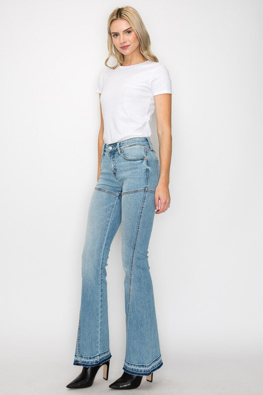 Plus Size High Rise Skinny Flare Jeans for Women