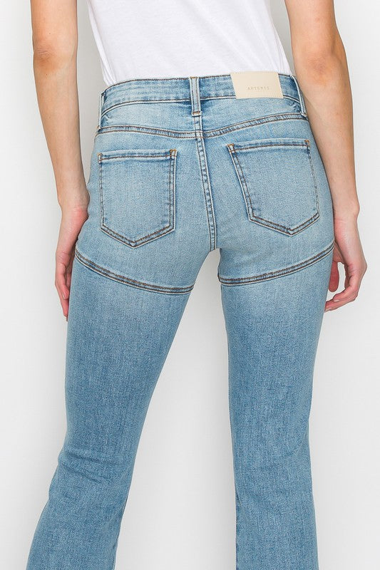 Plus Size High Rise Skinny Flare Jeans for Women