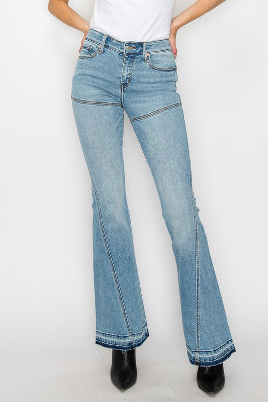 Plus Size High Rise Skinny Flare Jeans for Women