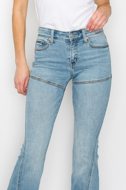 Plus Size High Rise Skinny Flare Jeans for Women