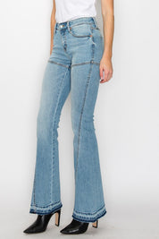 Plus Size High Rise Skinny Flare Jeans for Women