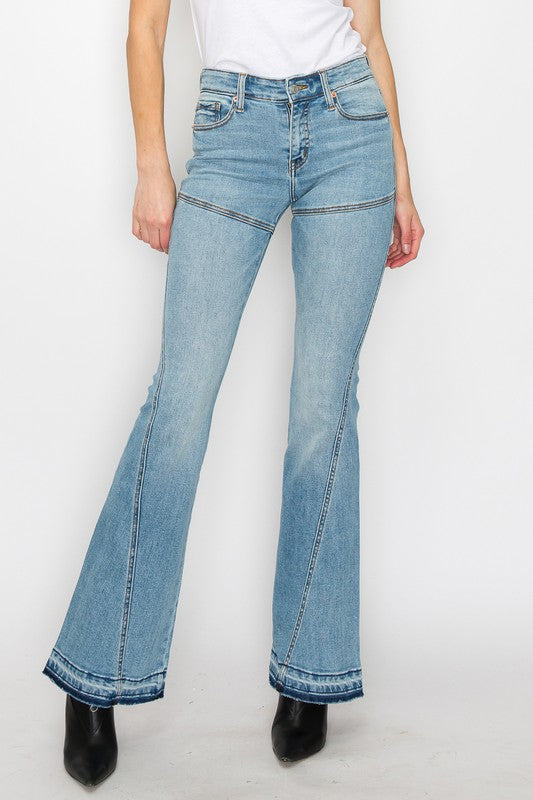 Plus Size High Rise Skinny Flare Jeans for Women