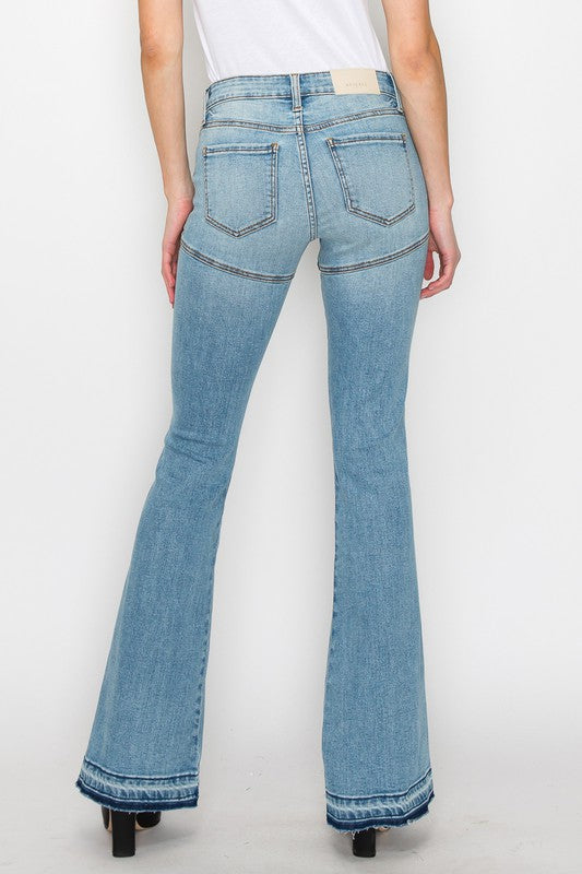 Plus Size High Rise Skinny Flare Jeans for Women