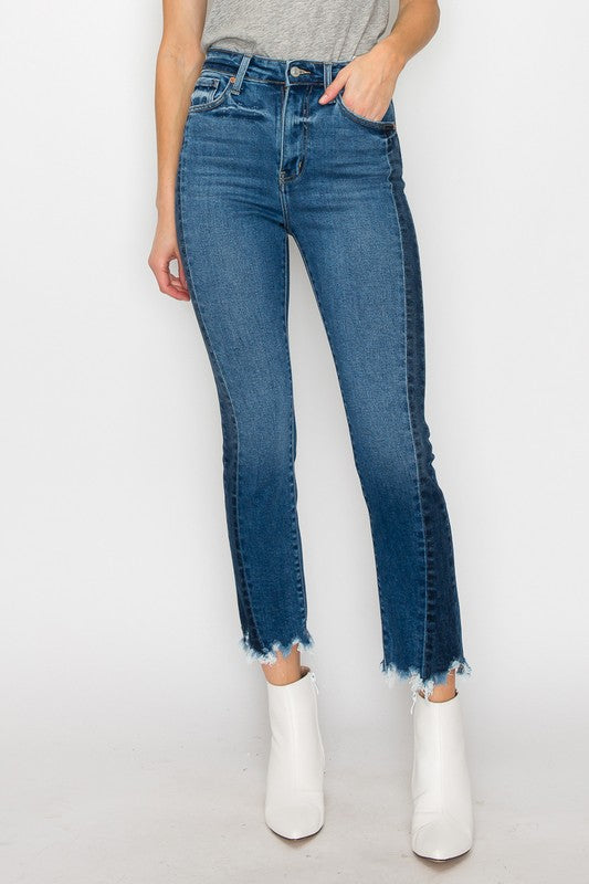 Plus Size High Rise Slim Straight Jeans for Women