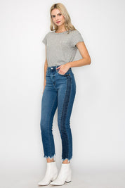 Plus Size High Rise Slim Straight Jeans for Women