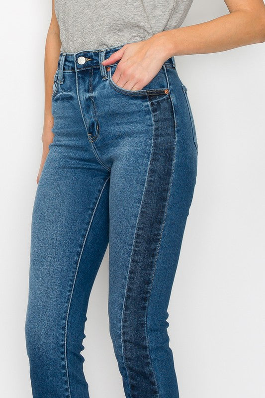 Plus Size High Rise Slim Straight Jeans for Women