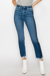 Plus Size High Rise Slim Straight Jeans for Women