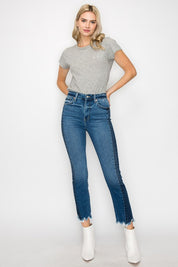 Plus Size High Rise Slim Straight Jeans for Women