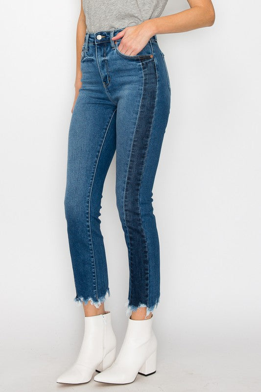 Plus Size High Rise Slim Straight Jeans for Women