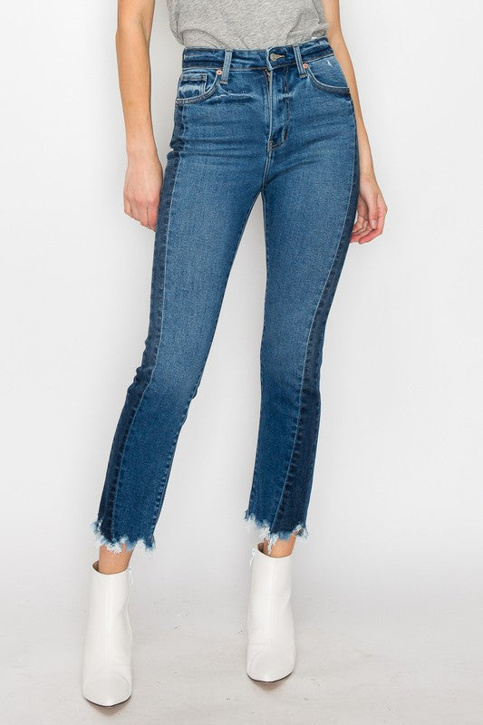 Plus Size High Rise Slim Straight Jeans for Women